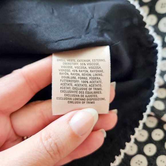 Anthropologie Maeve Ruffled Black and White Button Print Mini Skirt Size S - Picture 13 of 16